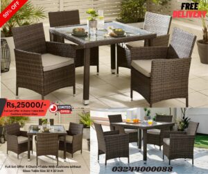 Rattan Dining Chairs Set