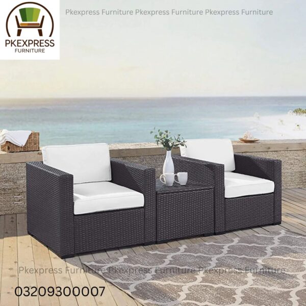 β
 Product Name: Rattan Outdoor Sofa Set (Black with White Cushions) β 2-Seater + Table β
 Product Description: Bring timeless elegance and comfort to your space with the Black Rattan Sofa Set with White Cushions. Designed for both outdoor and indoor use, this 2-seater sofa with matching table is perfect for gardens, patios, rooftops, balconies, cafΓ©s, lounges, and salons. Crafted from premium black HDPE rattan wicker with a rustproof powder-coated frame, this set is weather-resistant and built to last. The white waterproof cushions add a clean, modern contrast, ensuring comfort and style for any setting. β¨ Set Includes: 1x 2-Seater Rattan Sofa (Black) 1x Rattan Table β with or without glass top White Waterproof Cushions (custom colors also available) π Key Features: β
 Elegant Black Rattan with White Cushions β
 Compact 2-Seater + Table design β
 Durable HDPE rattan β UV & water resistant β
 Rustproof powder-coated iron/aluminum frame β
 Comfortable, waterproof & removable cushions β
 Easy to clean β wipe or wash β
 Stylish & suitable for both indoor & outdoor spaces π Proudly Manufactured in Lahore β Delivered Across Pakistan by PKExpress Furniture Limited β
 Meta Title (SEO Title): Black Rattan Outdoor Sofa Set with White Cushions β 2-Seater + Table | PKExpress.pk