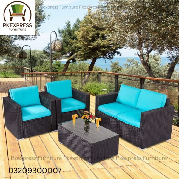 β
 Product Name: Rattan Sofa Set (Black Color) β 2+1+1 Seating with Center Table β Outdoor & Indoor Use β
 Product Description: Bring timeless style and durability to your space with the Black Rattan Sofa Set (2+1+1 + Table) β a perfect choice for gardens, patios, rooftops, balconies, salons, cafΓ©s, and indoor lounges. This elegant 4-piece set offers both comfort and sophistication. Crafted with premium black HDPE rattan wicker and a rustproof metal frame, it is built to resist sun, rain, dust, and humidity. Optional waterproof cushions in cream, grey, or custom colors add an extra touch of comfort. β¨ Set Includes: 1x 2-Seater Rattan Sofa (Black Color) 2x Single Seater Rattan Chairs (Black Color) 1x Center Table β with or without glass top Optional Waterproof Cushions π Key Features: β
 Premium Black HDPE rattan β UV & water resistant β
 Rustproof powder-coated iron/aluminum frame β
 Lightweight & easy to move β
 Easy to clean β wipe or wash β
 Perfect for both indoor & outdoor use π Proudly Manufactured in Lahore β Delivered Across Pakistan by PKExpress.pk β
 Meta Title (SEO Title): Black Rattan Sofa Set 2+1+1 with Table | Outdoor & Indoor Furniture β PKExpress.pk